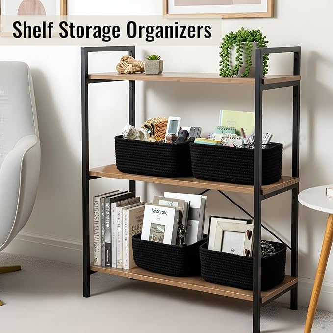 8 Pack Small Storage Baskets for Organizing, Woven Rope Bins for Bathroom - Image 4