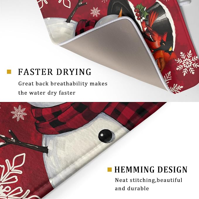 Christmas Snowman Dish Drying Mat - Image 3