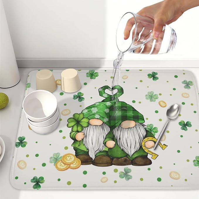 St Patrick's Day Gnome Dish Drying Mat - Image 6