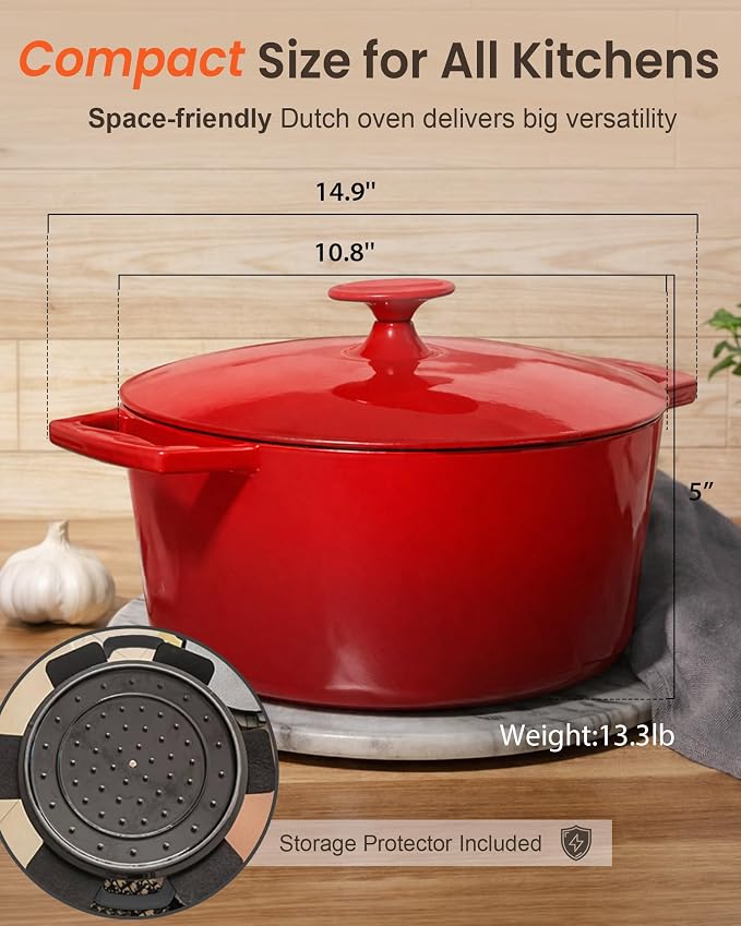 Nuwave 6QT LUX Healthy Enameled Cast Iron Dutch Oven Pot - Image 9