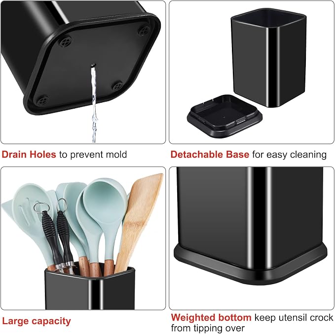 RedCall Stainless Steel Kitchen Utensil Holder - Image 3