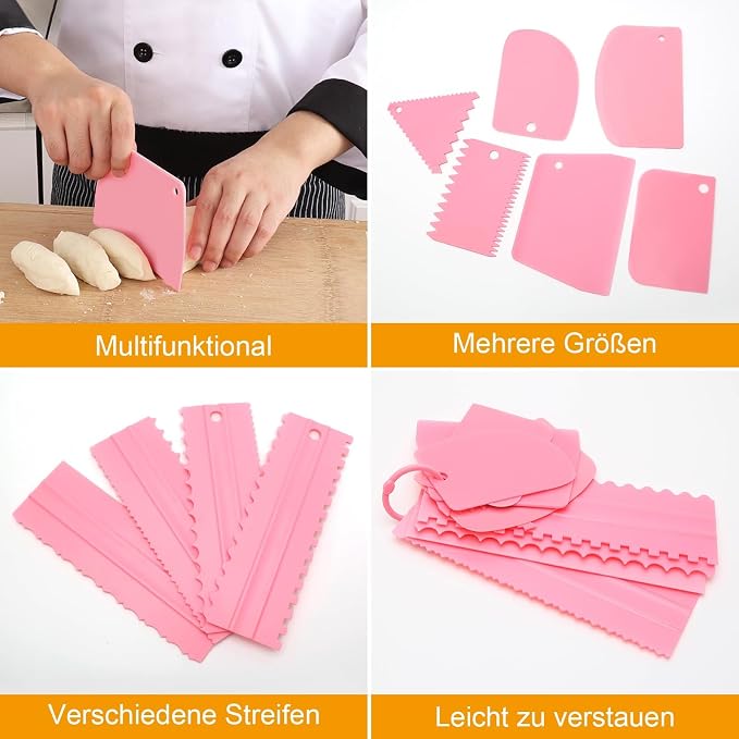 12 Pcs Adjustable Cake Smoother Set, Plastic Cake Decorating Tools Comb and - Image 3