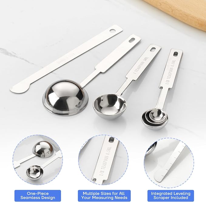 10-Piece Stainless Steel Measuring Cups and Spoons Set - Image 5