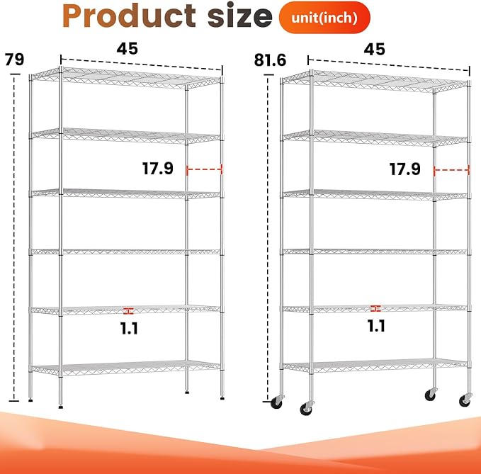 BestOffice | 6-Tier Wire Storage Shelves - Image 3