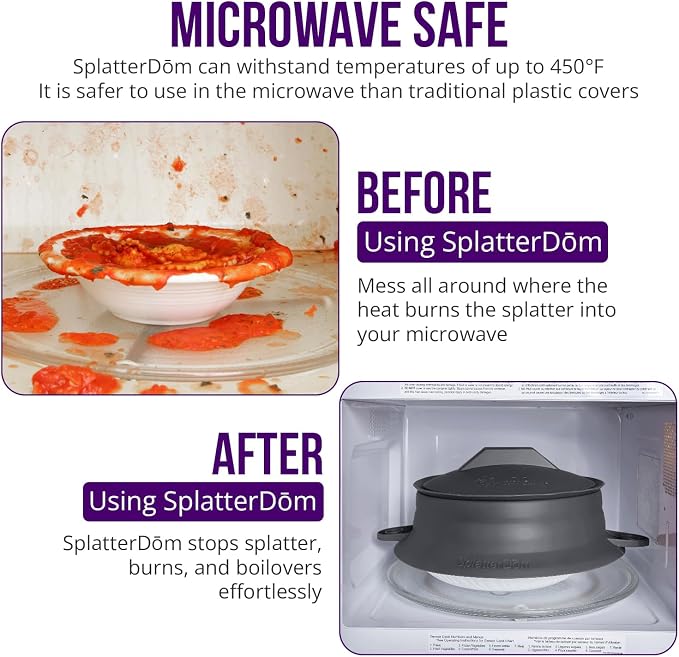L.I.Q Silicone Splatter Guard – Fits 8 and 10 Inch Pots – Microwave Safe and - Image 9