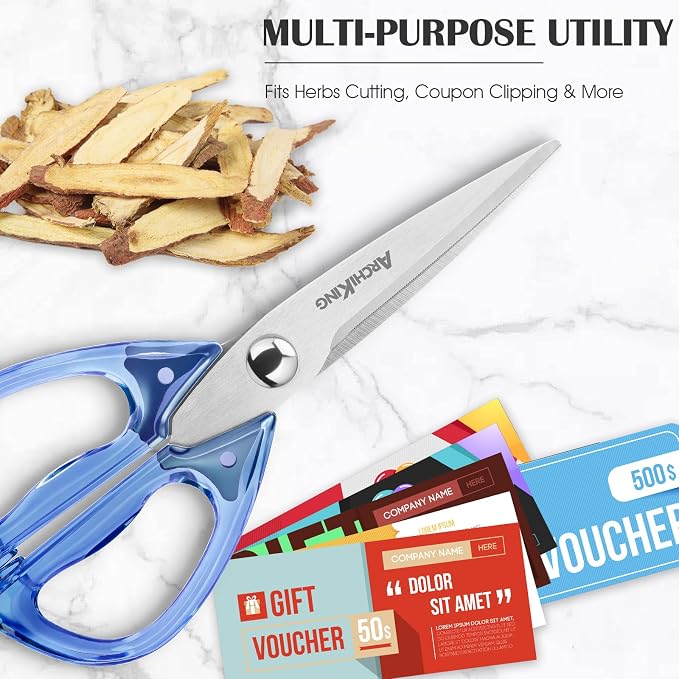 8.0inch Kitchen Shears, Sharp Stainless Steel Meat & Poultry Scissors, - Image 3
