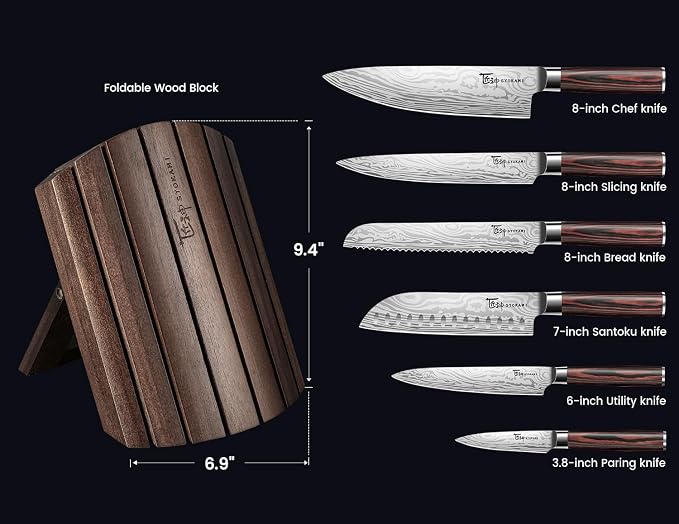 SYOKAMI 2026 Upgrade Knife Set 7 Piece Japanese Style Kitchen Knife Set - Image 7