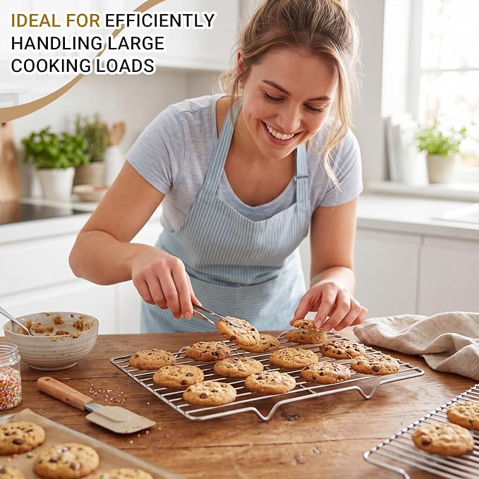 Lounsweer 2 Pack Cooling Racks, 5L x 10.5W x 1H Stainless Steel Wire Rack - Image 5