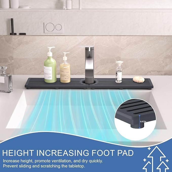 Faucet Mat for Kitchen Sink, Water Absorbent Kitchen Faucet Mat, Durable Sink - Image 9