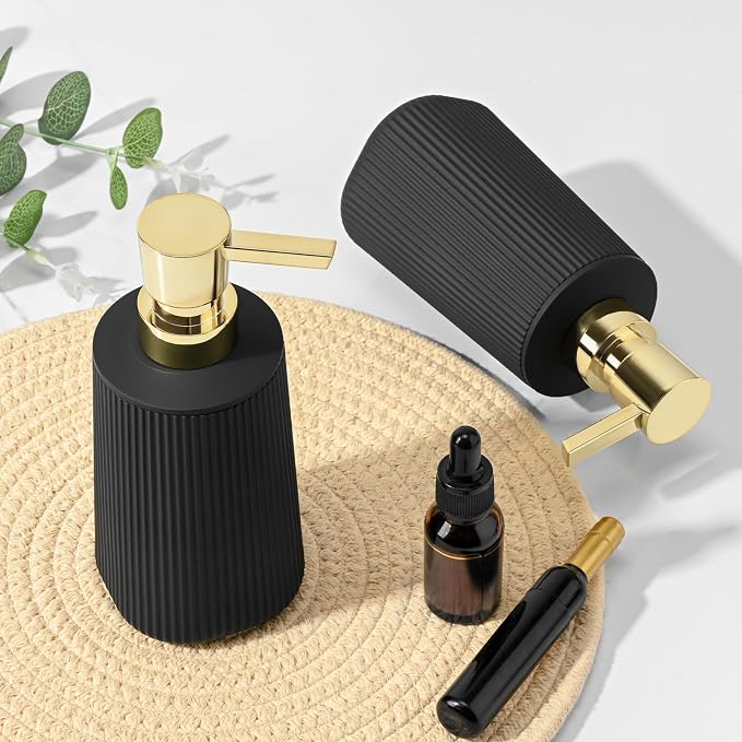 Black and Gold 2 Pack Hand Soap Dispensers Set - Image 5