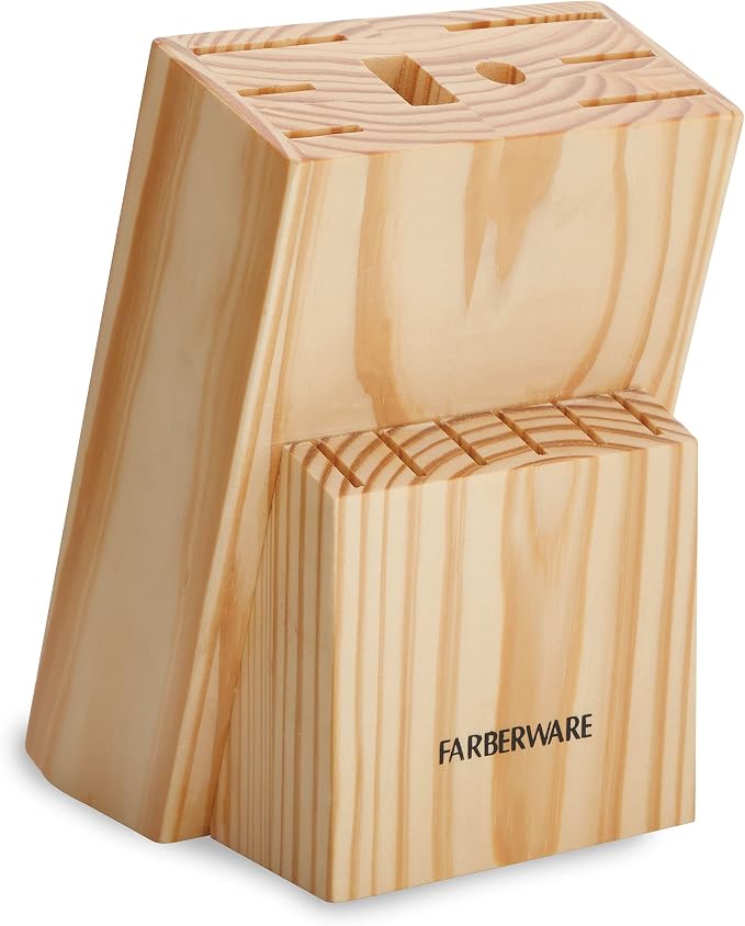 Farberware Triple Riveted Knife Block Set, High Carbon-Stainless Steel Blades - Image 3