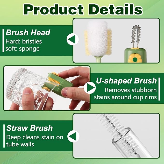 5-in-1 Bottle Cleaning Brush Set, Portable Brush Tools - Image 6