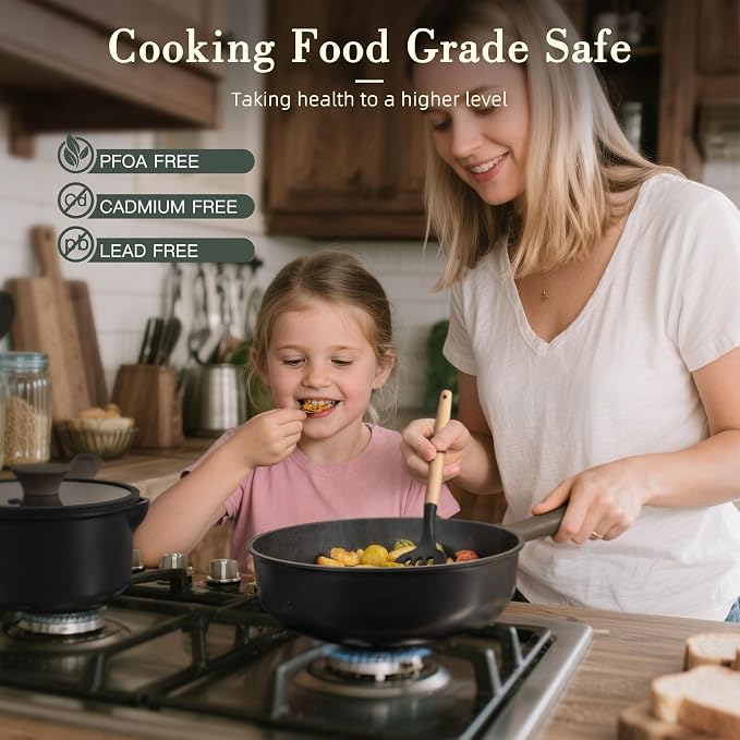Astercook 19 Pcs Pots and Pans Set Non Stick, Non toxic Healthy Kitchen Cooking - Image 9