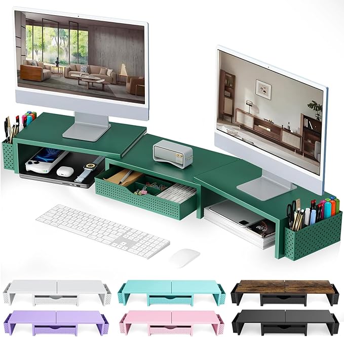 gianotter Dual Monitor Stand Riser, Desk Organizer by gianotter