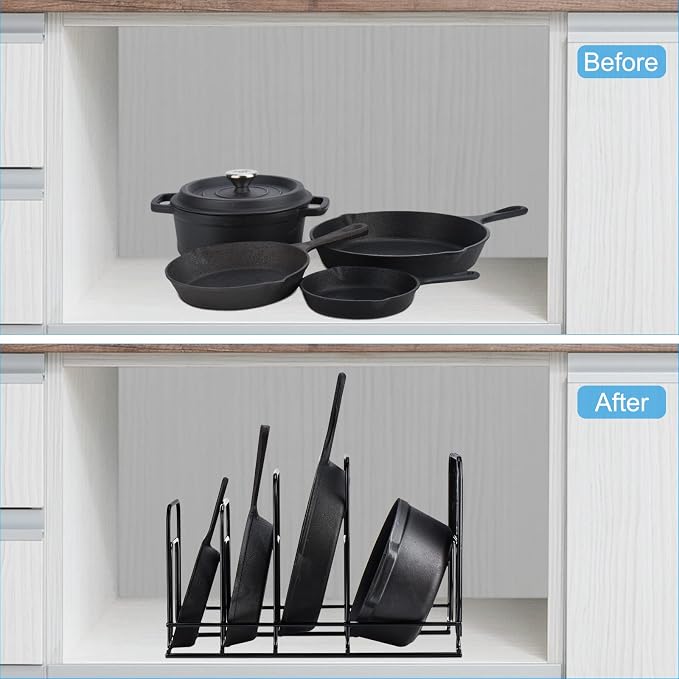 Toplife Heavy Duty Pan Organizer, 5 Tier Pot and Pan Organizer Rack - Image 5