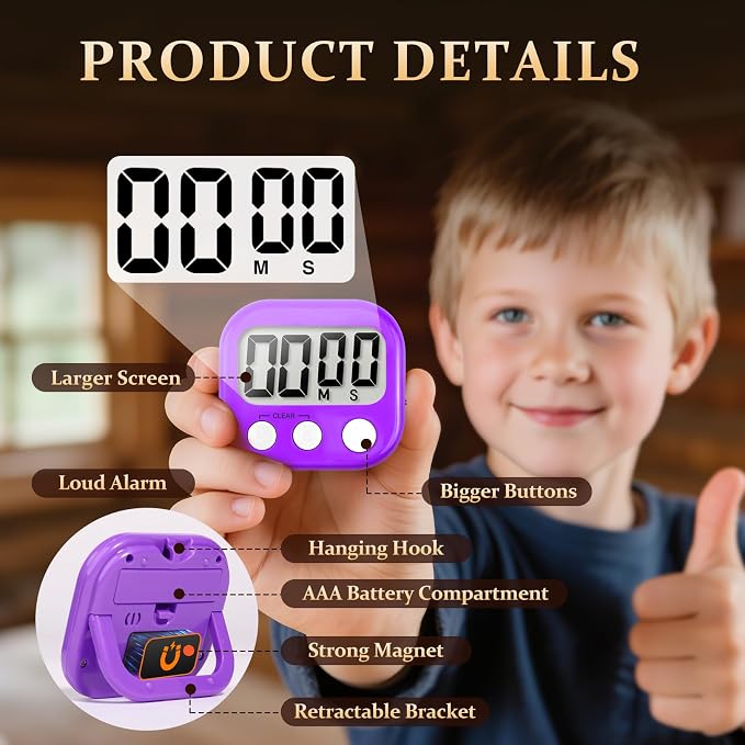 12 Pack Digital Kitchen Timer Small Classroom Timers - Image 5
