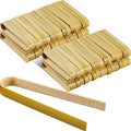 Patelai 180 Pieces Mini Bamboo Tongs Long Toast Tongs Disposable Wooden Cooking by Patelai