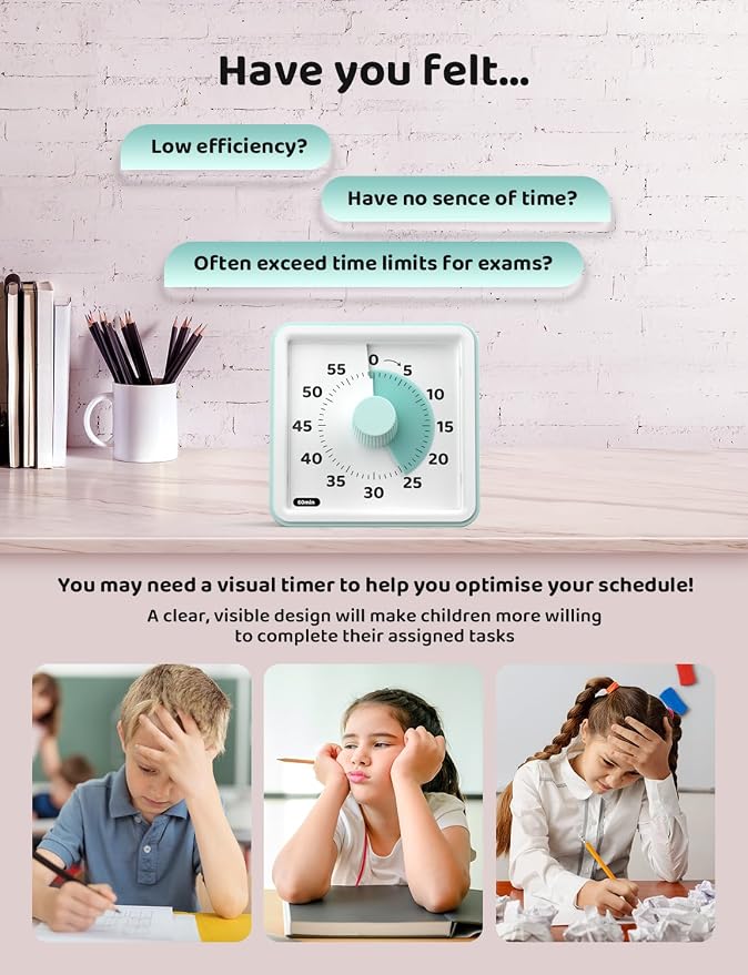 LIORQUE Visual Timer for Kids, 60-Minute Countdown Timers for Classroom Office - Image 4