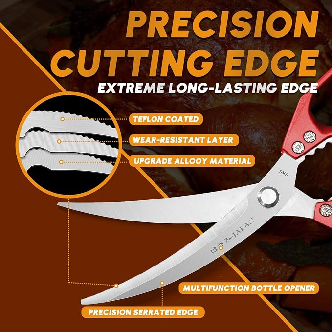 HUUSK Kitchen Scissors Set Red - Image 3