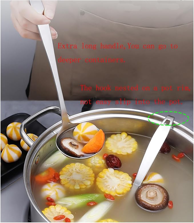 Tenta Kitchen 2oz/56ml Stainless Steel Small Soup Ladle Spoon, 10.8”x 3” - Image 4