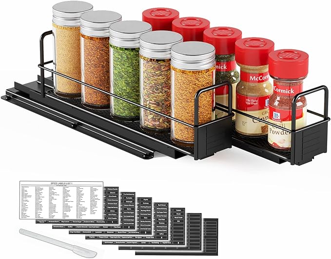 SpaceAid Pull Out Spice Rack Organizer by SpaceAid