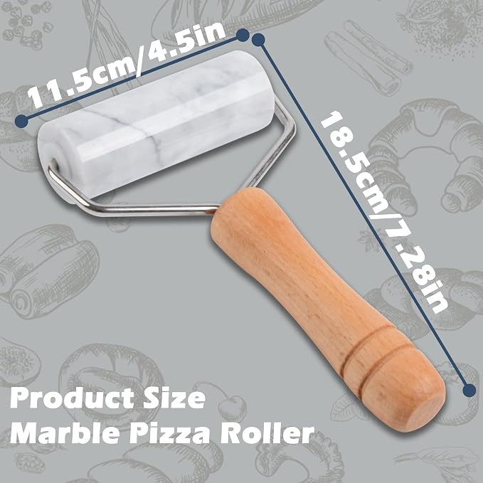 Tianman Small Marble Rolling Pin Pizza Roller, Marble Dough Roller Non-Stick - Image 2
