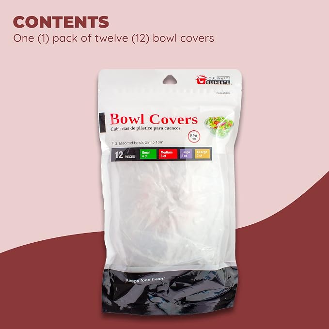 Culinary Elements Reusable Bowl Covers, Fits Small Bowls, 4 Sizes - Image 2