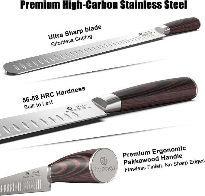 imarku Brisket Knife, 12 Inch Ultra Sharp Carving Slicing Knife - Image 5