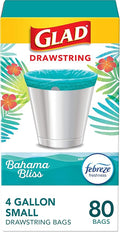 Glad Small Trash Bags 4 Gallon, Febreze Bahama Bliss Garbage Bags, Odor by GladTrashFoodStorage