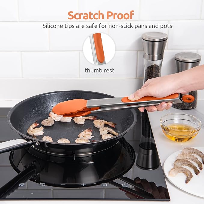 600ºF Heat Resistant Kitchen Tongs: U-Taste 12 inch Large Silicone Cooking Tong - Image 9