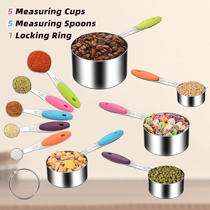 10-Piece Measuring Cups and Spoons Set, 304 Stainless Steel - Image 5