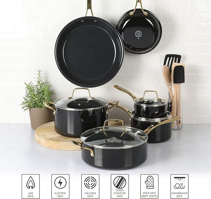 Martha Stewart Lockton 14 Piece Premium Non-Stick Heavy-Gauge Aluminum Cookware - Image 6