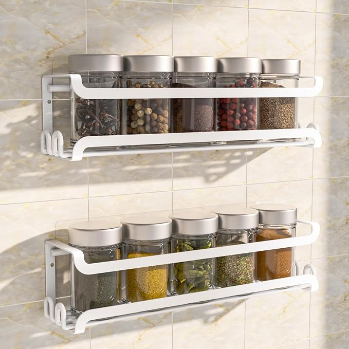 LUCYCAZ 2 Pack Wall Mounted Spice Rack by LUCYCAZ