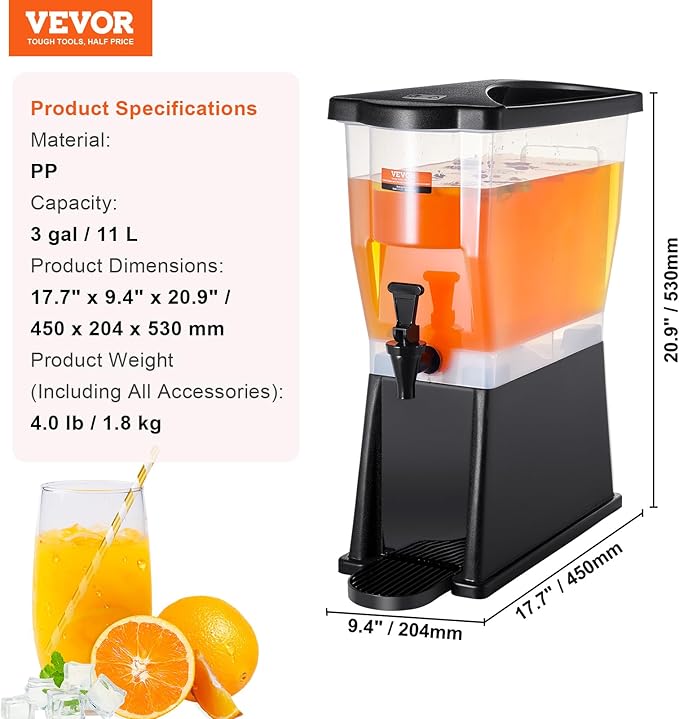 VEVOR Beverage Dispenser, 3 Gallon Drink Dispenser - Image 7