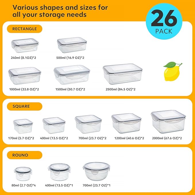 52 PCS Food Storage Containers Set - Image 2