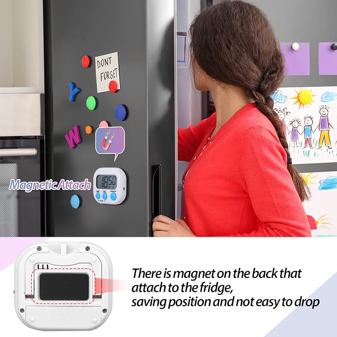 Weewooday 24 Pcs Digital Kitchen Timer Magnetic Timer Bulk On/Off Switch Minute - Image 4