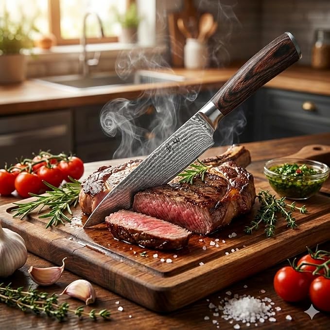 Wakoli EDIB 2-Piece Damascus Kitchen Knife Set – Santoku & Small Santoku - Image 9