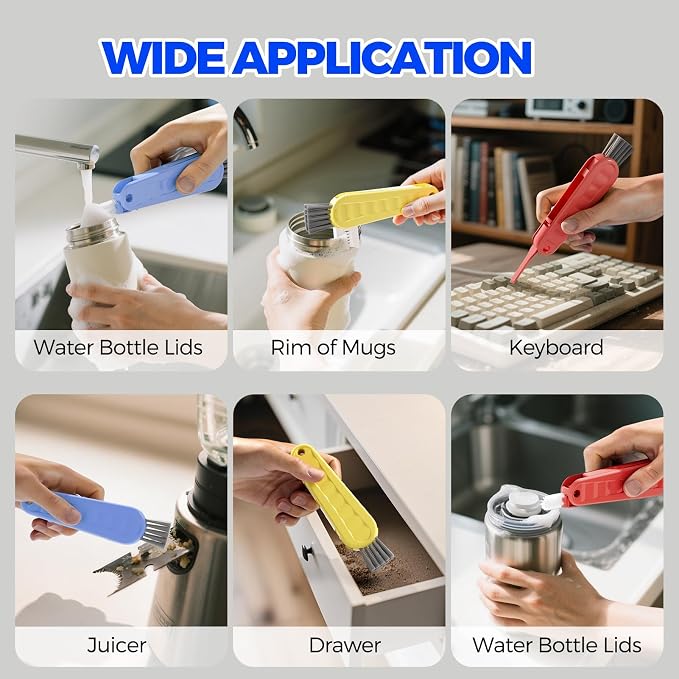 6 Pack Holikme 4 in 1 Cup Lid Cleaning Brush Set - Image 6