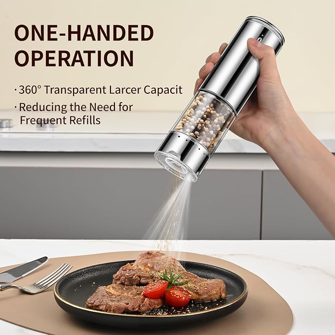 Rechargeable Salt & Pepper Grinder Set - Image 7