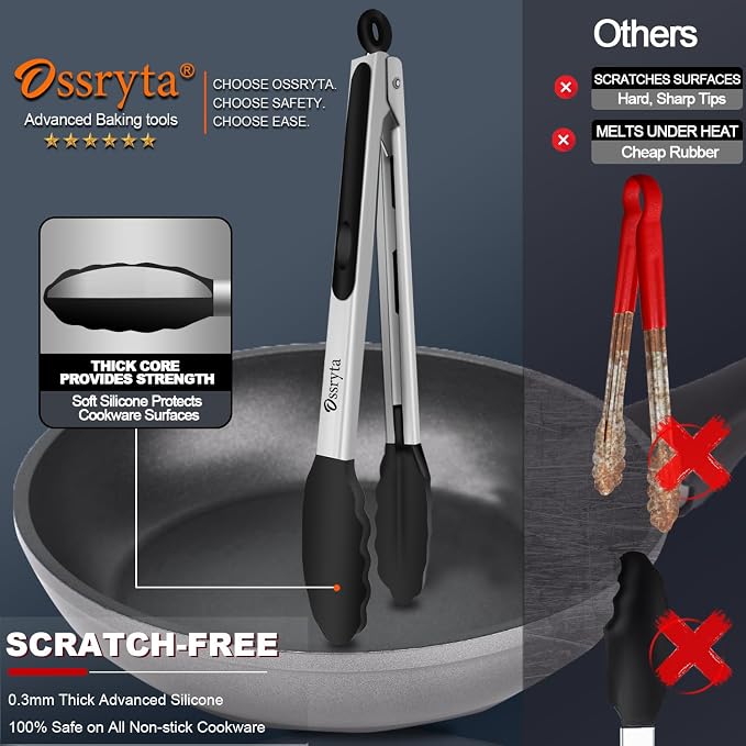 Kitchen Tongs with Silicone Tips - Image 3