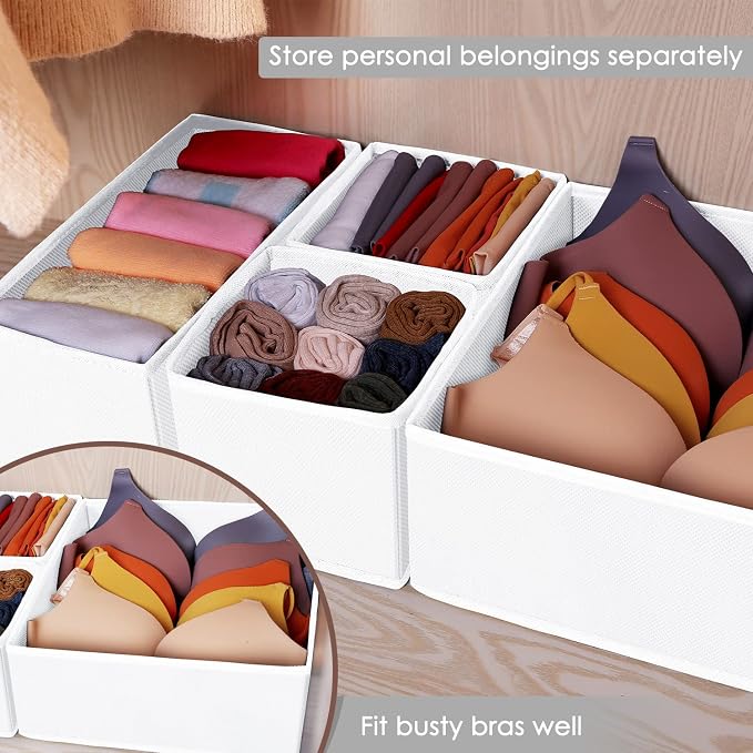 Criusia 6 Pack Clothes Drawer Organizer, Fabric Foldable Closet Dresser Drawer - Image 5