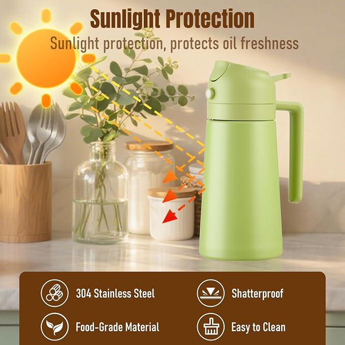 PARACITY 2 in 1 Oil Dipenser Bottle, Stainless Steel - Image 5