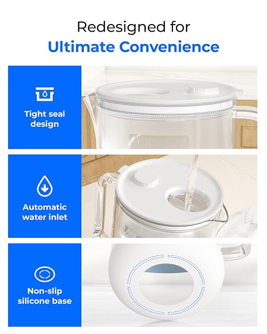 Waterdrop PT-72C-A Glass Alkaline Water Filter Pitcher, Eco-Friendly, Enhances - Image 9