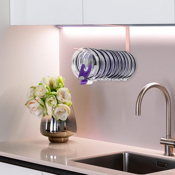 Tumbler Lid Organizer, Horizontal Tumbler Lid Storage Hook Up to 10 Lids - Image 9