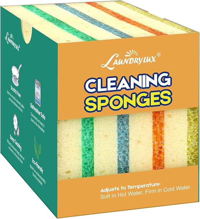 LAUNDRYLUX Scrub Sponge, Dual-Sided Temperature-Responsive Scrubber by LAUNDRYLUX