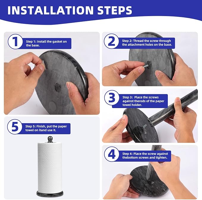 Natural Marble Paper Towel Holder - Image 7