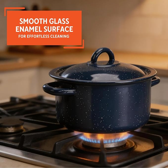 IMUSA USA C20666-1062810W Speckled Enamel Stock Pot - Image 4