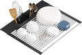 Roll Up Dish Drying Rack Over Sink, 17.5" x 15.2" Foldable SUS304 Stainless by KEGFRES