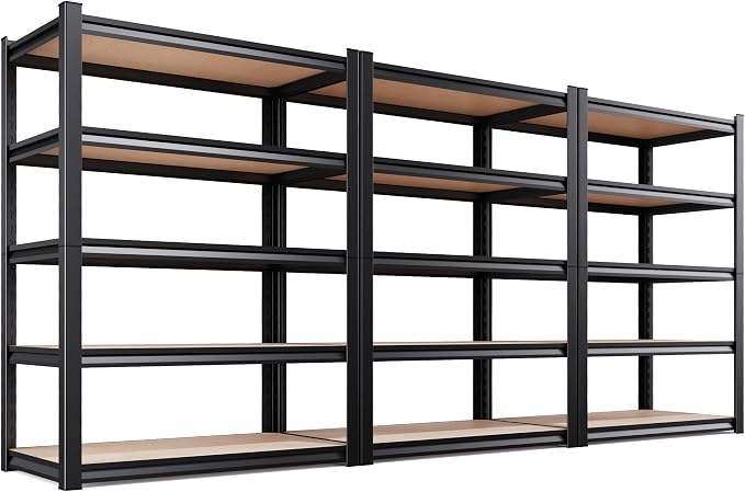 Set of 3 46" W Garage Shelving-2050 lbs 5 Tier Storage Shelves, Adjustable by Unknown