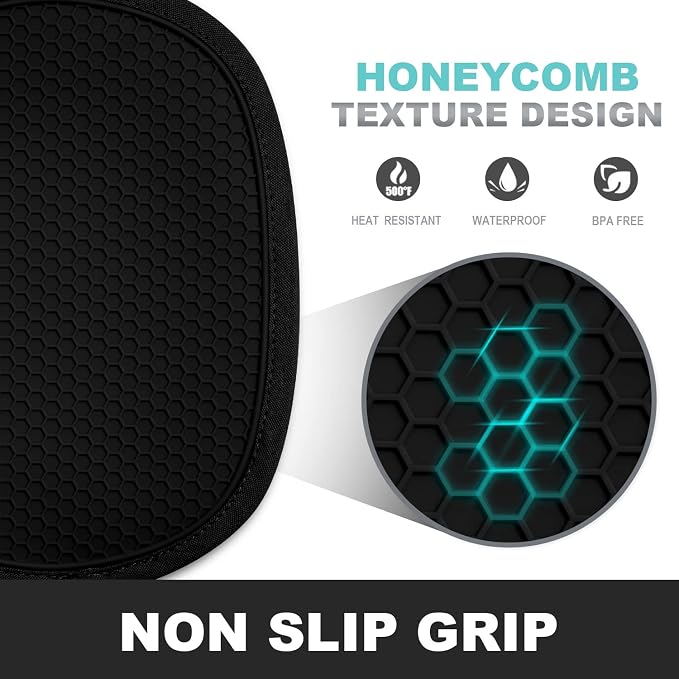 2-Pack Silicone Pot Holders for Kitchen Heat Resistant up to 500°F, Non-Slip - Image 3